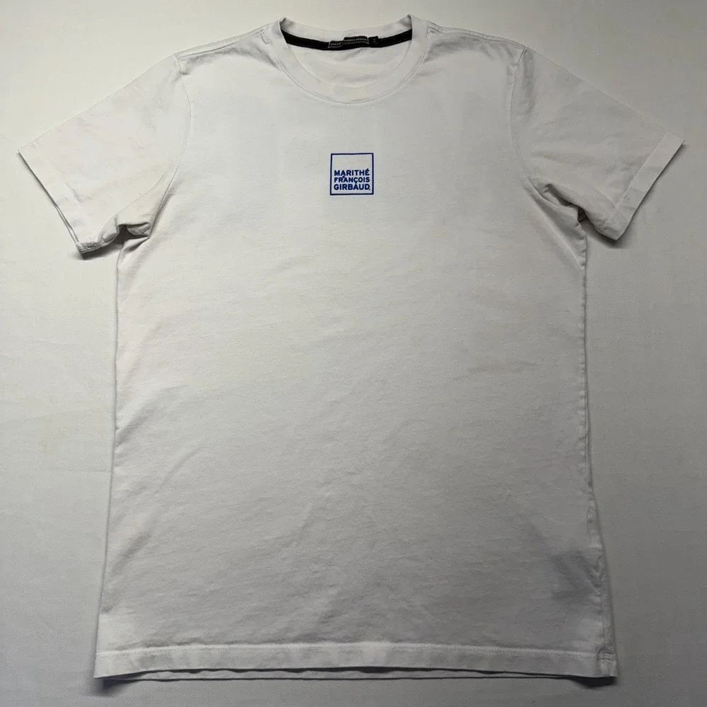 Marithe Francois Girbaud MFG Logo T Shirt White‎ Blue Size M